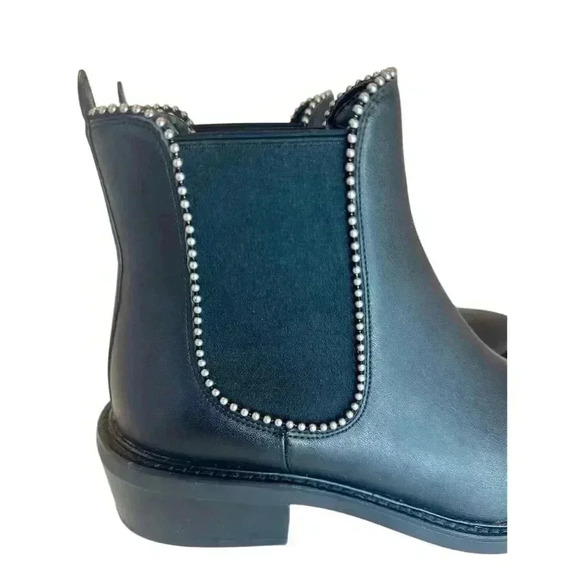 Coach Women's Black Chelsea Booties Beaded Chain Ankle Casual Shoes, size 8.5 - Picture 7 of 7